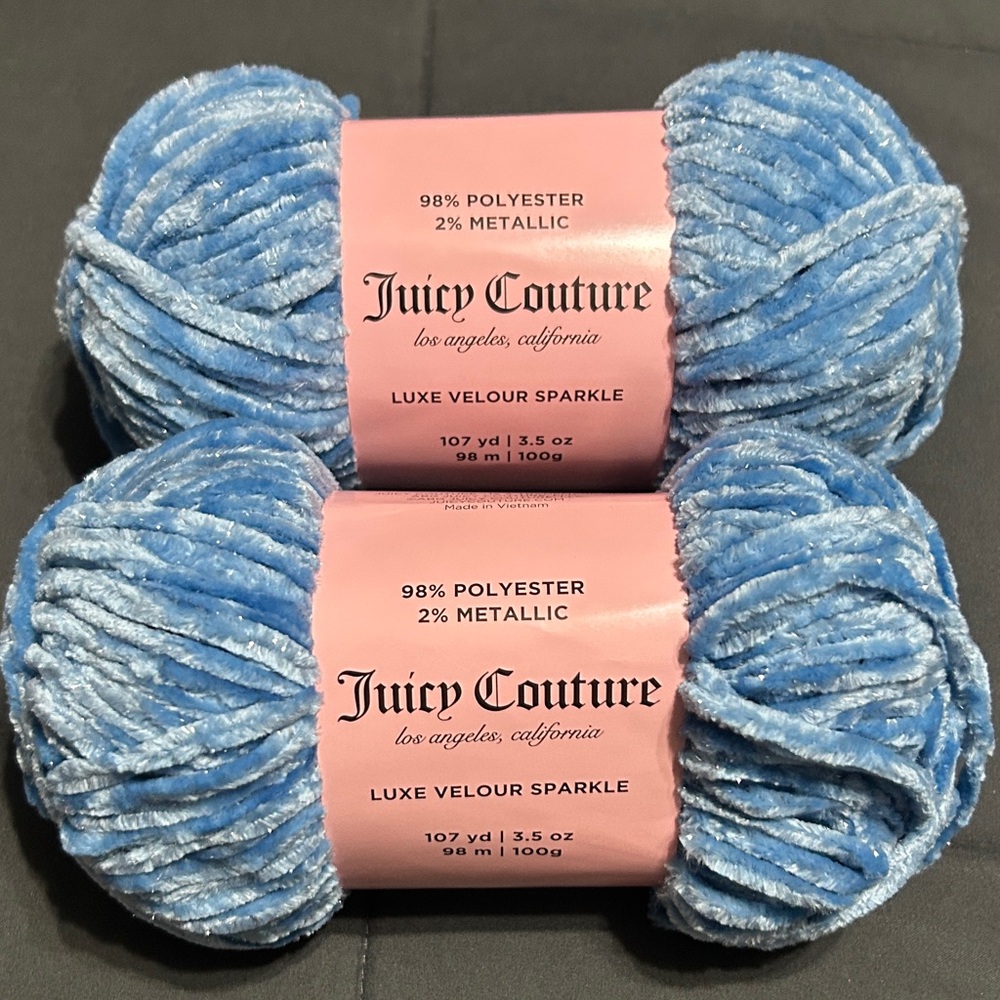 Juicy Couture Luxe Velour Sparkle Yarn - Heritage Blue
